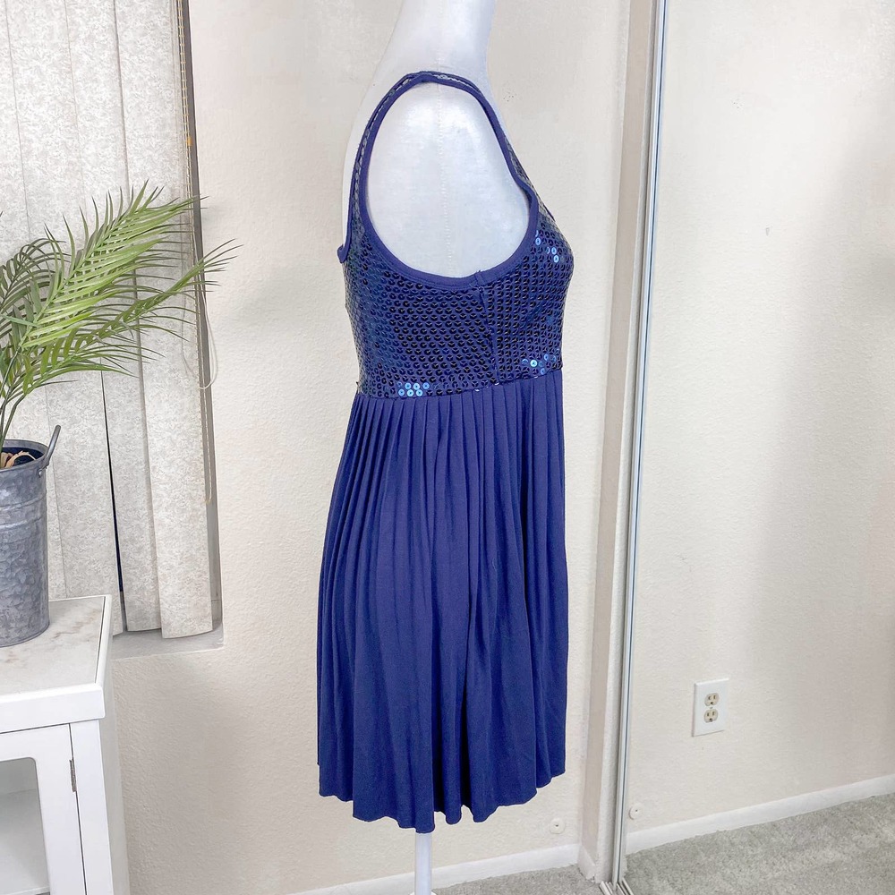 Bailey44 Barneys Babydoll Coop Blue Sequin Super Nova Mini Dress Size Small - Picture 9 of 13